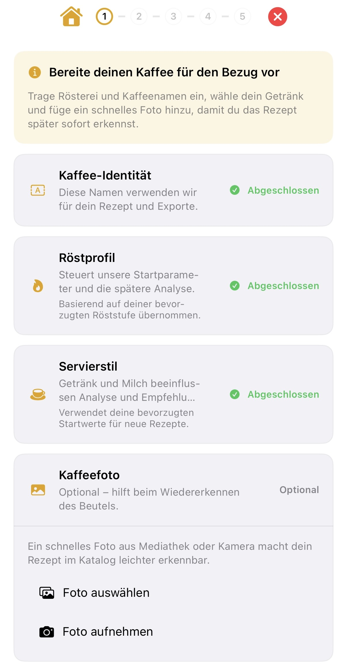 Coffee Rings Shot-Analyse Schritt 1